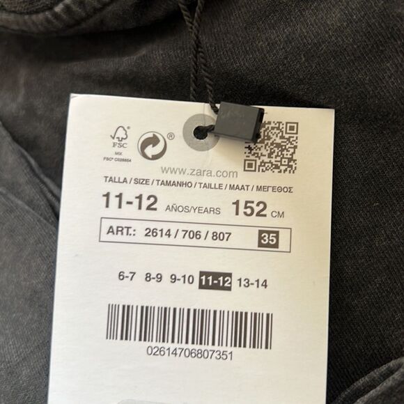 ZARA Kids | Anthracite Gray | VARSITY CAT T-SHIRT - Picture 6 of 8